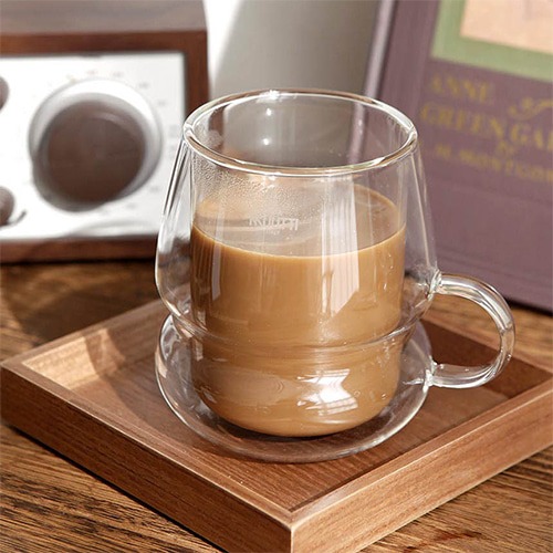 커피와 어울리는 돌체 이중 투명 유리컵 2개세트