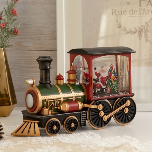 빈티지한 디자인의 크리스마스 기차 워터볼 오르골